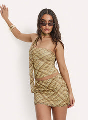 Bradee Scarf Detail Set Yellow Check