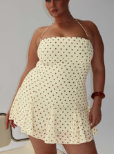 Delamere Mini Dress Yellow / Brown Polka Curve