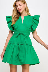 The Kendra Flutter Sleeve Mini Dress