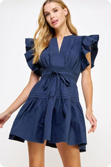 The Kendra Flutter Sleeve Mini Dress