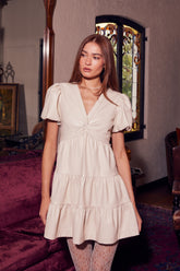 Selene Twisted Front Faux Leather Mini Dress