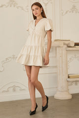 Selene Twisted Front Faux Leather Mini Dress
