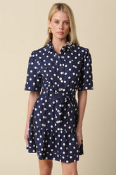 Monroe Polka Dot Belted Shirt Dress
