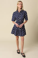 Monroe Polka Dot Belted Shirt Dress