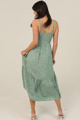 Delaney Lace Trim Ditsy Maxi Dress