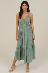 Delaney Lace Trim Ditsy Maxi Dress