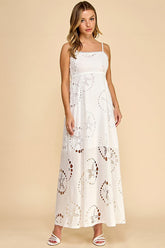 Maribel Broderie Lace Trim Maxi Dress