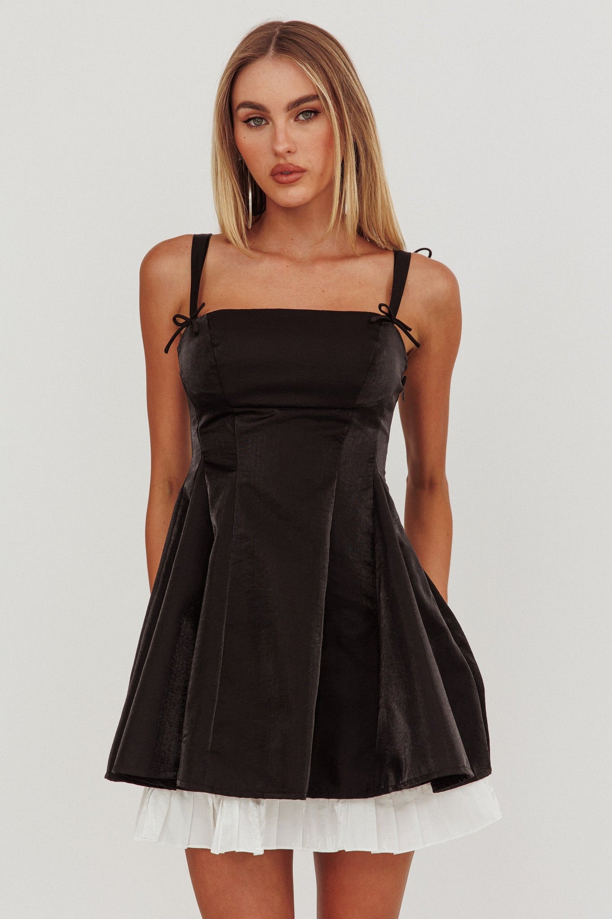 Night Rider Fit And Flare Mini Dress Black