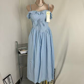 French-Style Belted Slit Dress