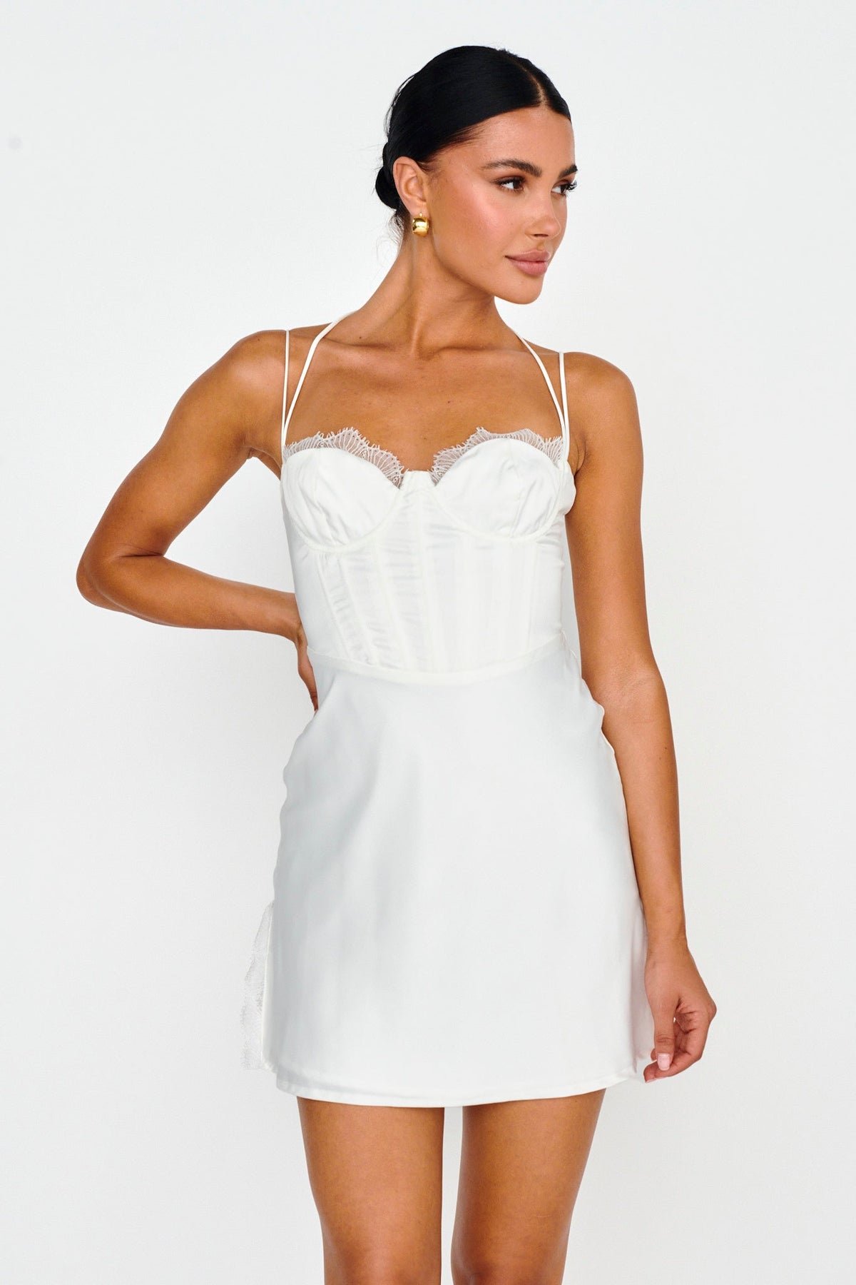 Wishing On A Star Bustier Mini Dress White