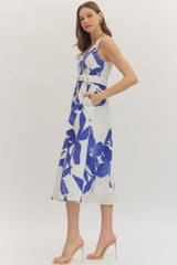 Savannah Botanical Belted Midi Dress