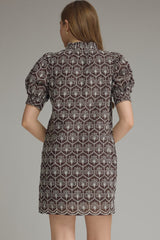 Melanie Embroidered Scallop Hem Mini Dress
