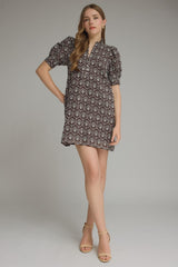 Melanie Embroidered Scallop Hem Mini Dress