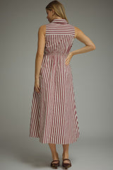 Harper Striped Tie-Waist Midi Dress