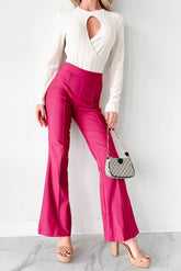 Make The Decisions High Waist Flare Pants (Hot Pink)