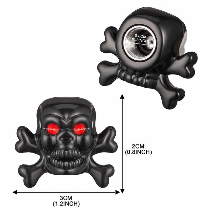 INNOVATIVE SPORTS VALVE CAPS SKULL x CROSSBONES