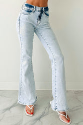 Gwen Tummy Control Saige Flare Star Jeans (Light)