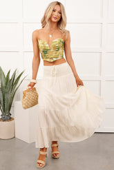 Free Falling Tiered Maxi Skirt (Dove)