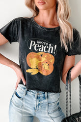 "You're A Peach" Graphic T-Shirt (Charcoal)