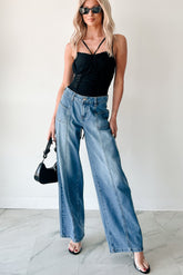 Ivana High Rise Wide Leg Almost Famous Jeans (Medium)