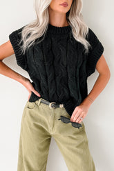 Don't Envy Me Cable Knit Sweater Vest (Black)