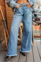 Bradley Mid Rise Wide Leg Cello Jeans (Medium)