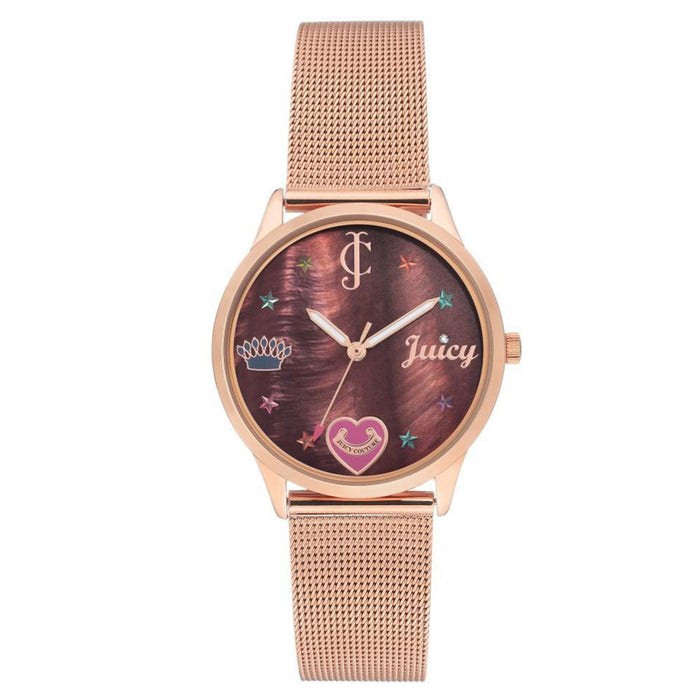 Juicy Couture Rose Gold Mesh Brown MOP Dial Women's Watch - JC1024BMRG