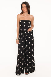 Belinda Drawstring Pant - Black/Cream