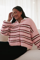 Albertine Cardigan - Pink Stripe