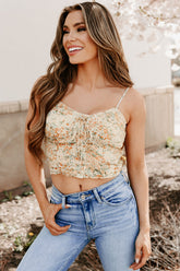 Earthy Bliss Floral Tank Top (Lemon/Orange)
