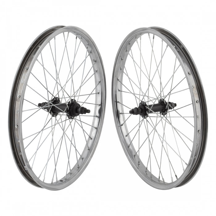 Wheel Master steel 20x1.75 wheelset silver/black