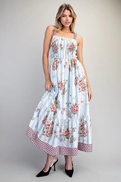 The Natalie Floral Stripe Maxi Dress
