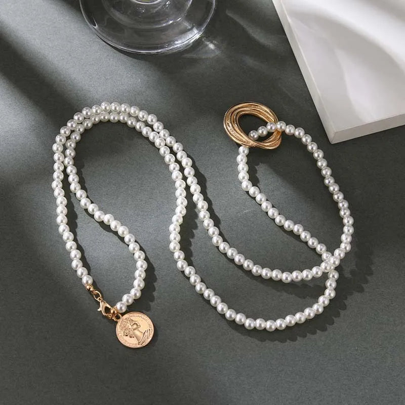 Vintage Long Tassel Pearl Pendant Necklace