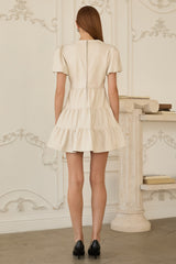 Selene Twisted Front Faux Leather Mini Dress