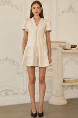 Selene Twisted Front Faux Leather Mini Dress
