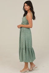 Delaney Lace Trim Ditsy Maxi Dress
