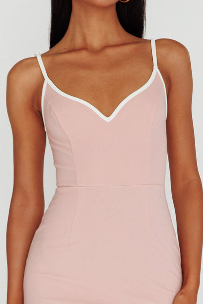 Kandis Low Back Midi Dress Rose