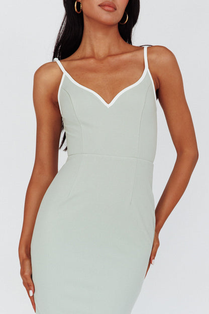 Kandis Low Back Midi Dress Sage