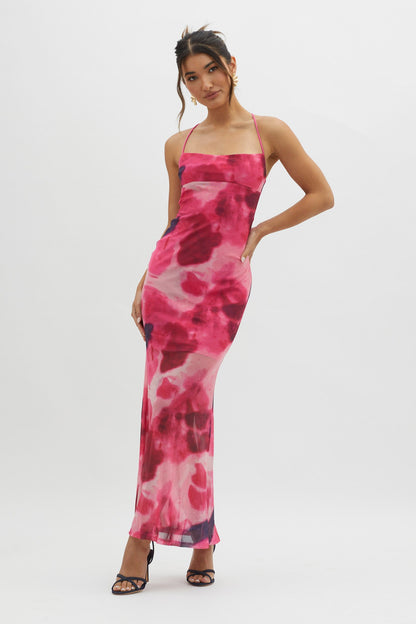 Letting Go Tie-Up Back Maxi Dress Red