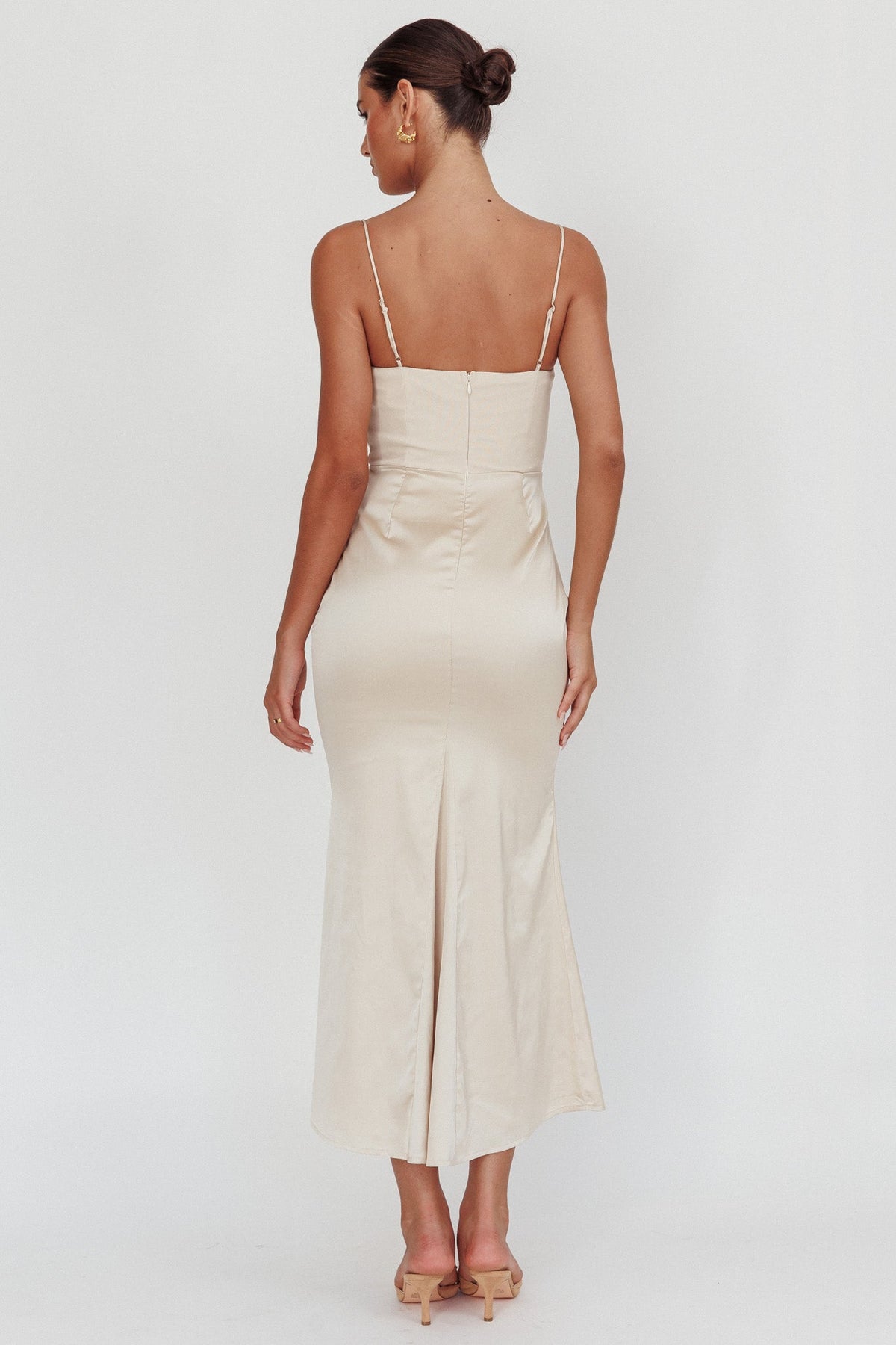 Morella Draped Waist Maxi Dress Champagne