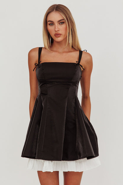 Night Rider Fit And Flare Mini Dress Black