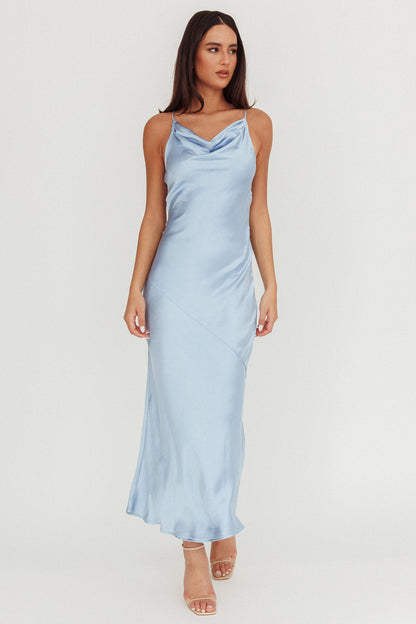 Noreen Cut-Out Back Maxi Dress Blue