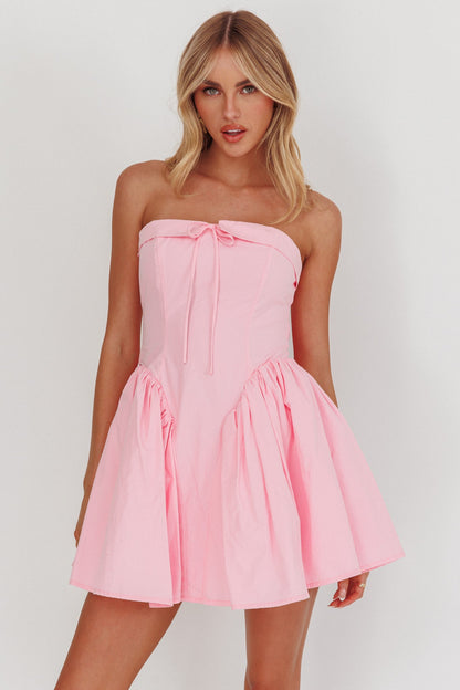 Angel Girls Bow Back Mini Dress Pink