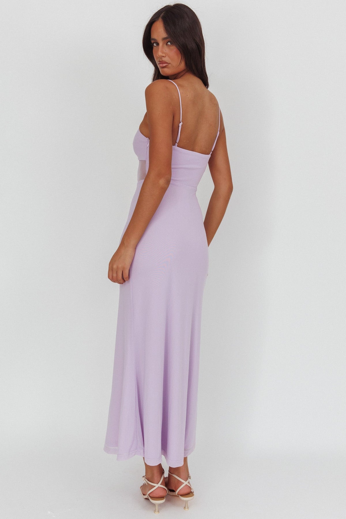 Such A Libra Sheer Bodice Maxi Dress Lilac