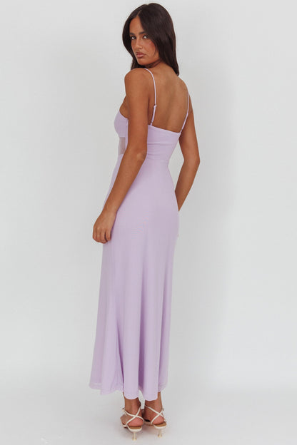 Such A Libra Sheer Bodice Maxi Dress Lilac