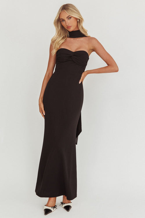 Of The Night Twist Bust Maxi Dress Black