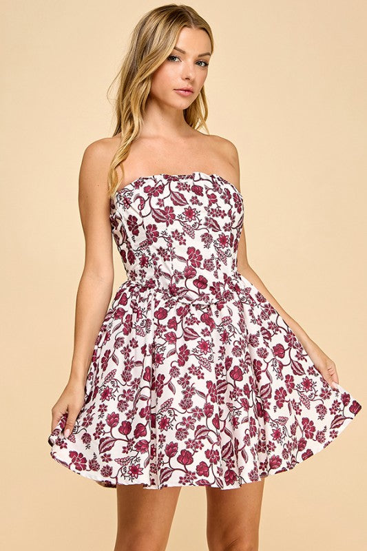 Delphine Floral Corset Tube Dress