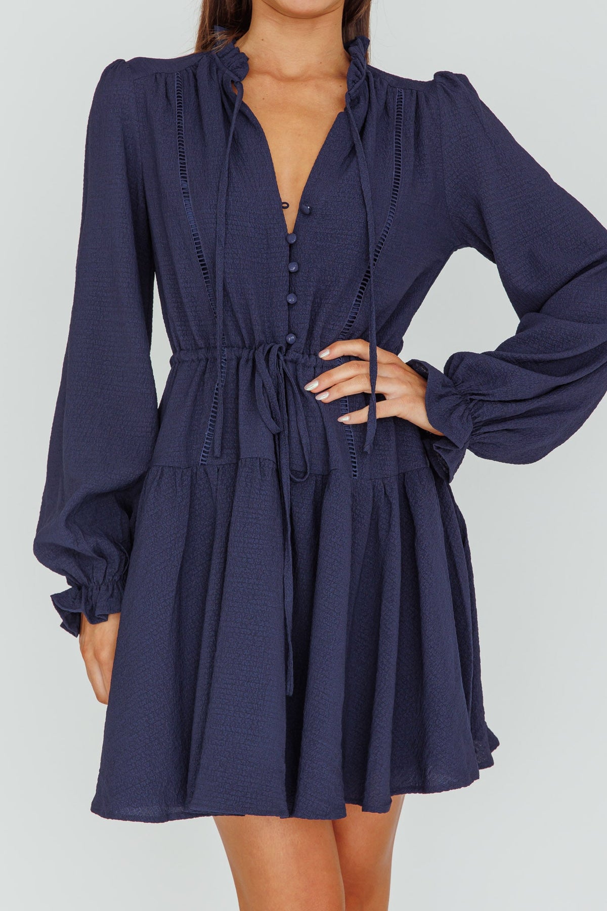 Waverly Long Sleeve Mini Dress Navy