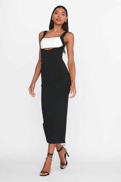 Move Maker Cut-Out Midi Dress Black