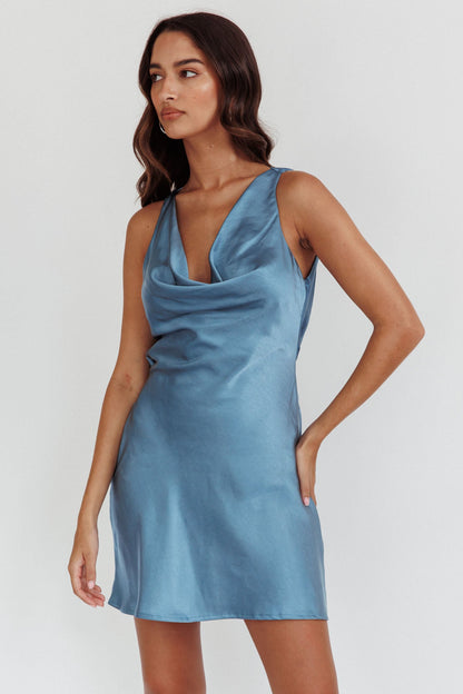 Cassiopeia Open Back Mini Dress Ocean